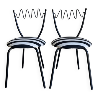 Pair of Barbarian chairs, Italian work, 1980 by Garouste & Bonetti.