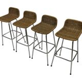 Ensemble de 4 tabourets de bar vintage Dirk van Sliedregt Rohe Noordwolde 1960