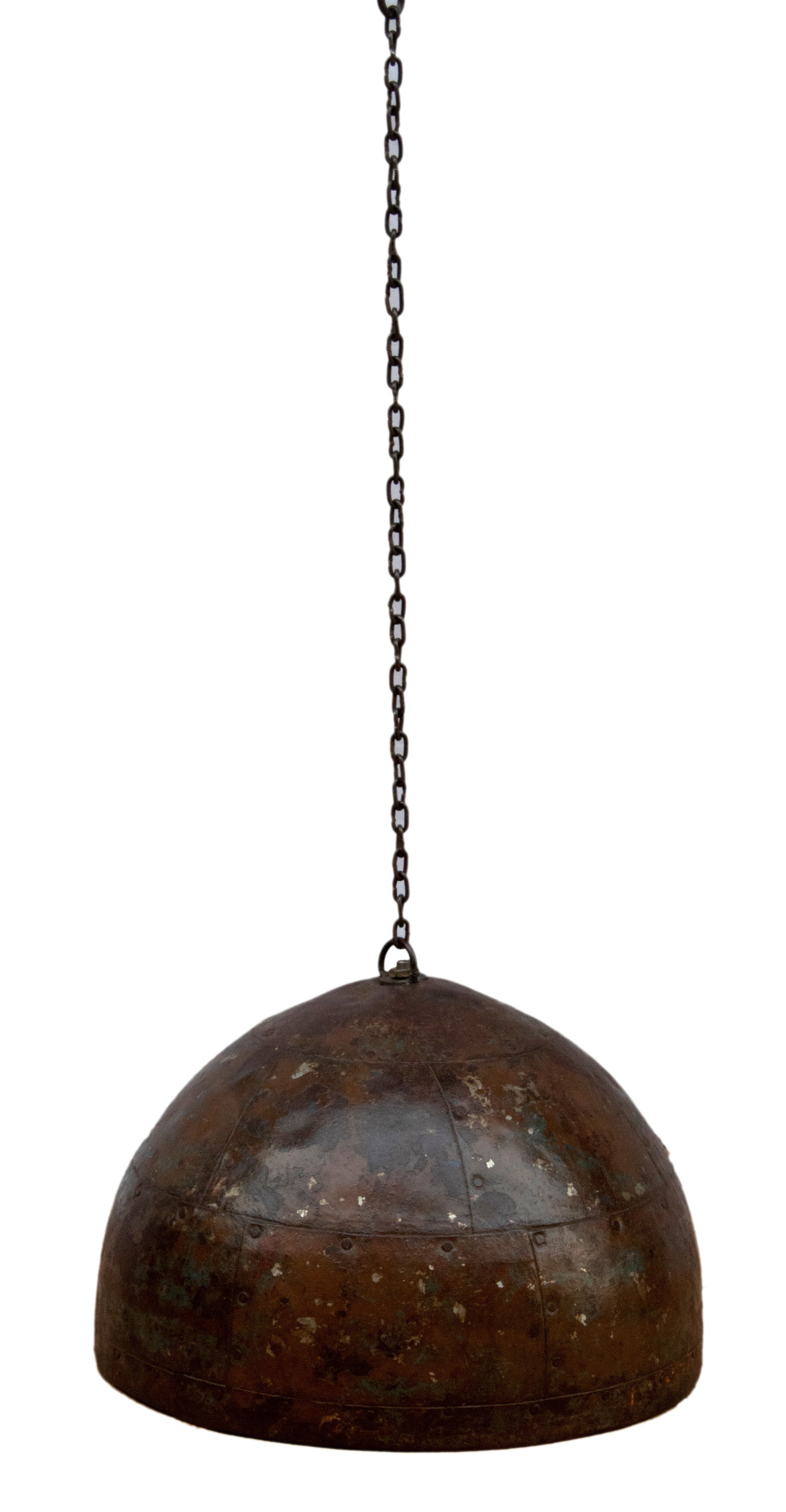Metal hanging with its original rust colour
