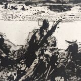 Etienne LODÉHO, Landscape with figure, 1988. Aquatint signed in pencil