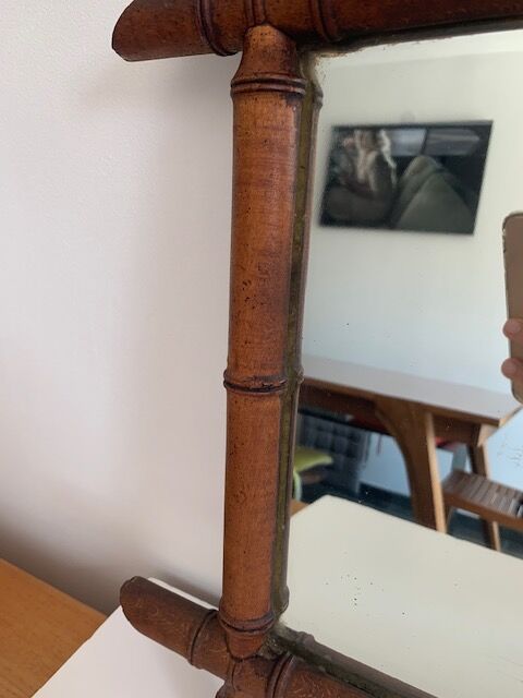 Bamboo barber mirror 43x55cm