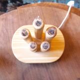 Vintage Swedish pine electric candelabra, 70s/80s