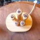 Vintage Swedish pine electric candelabra, 70s/80s
