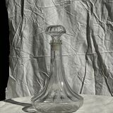 Grande carafe en verre à bouchon striée H25
