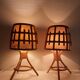 Pair of vintage bamboo bedside lamps
