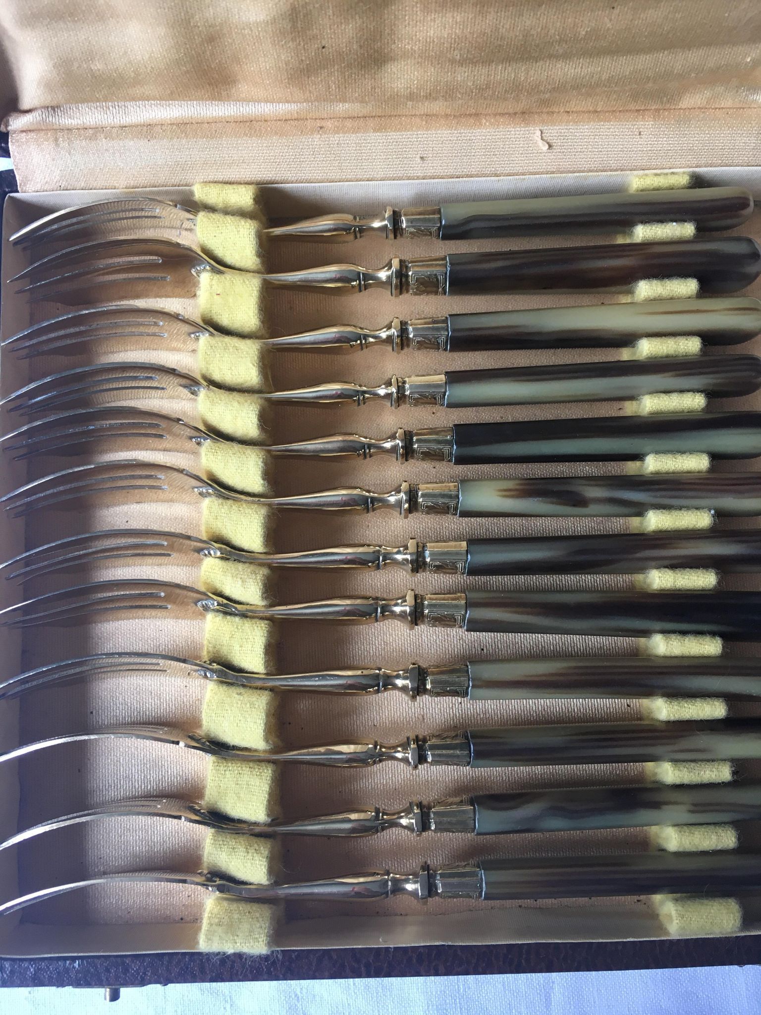 Golden vintage forks