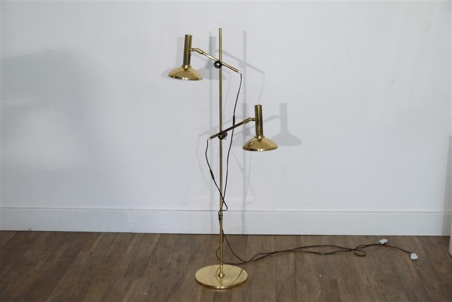 Danish design brass floor lamp, 1970