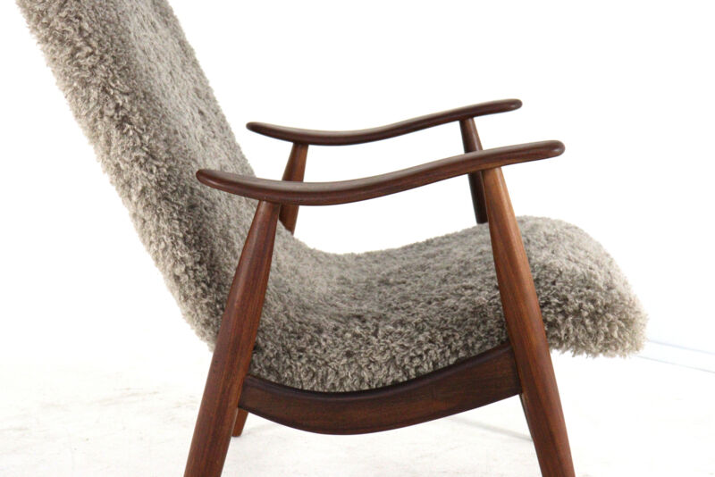 Mid century modern Armchair brown doodle (1) - total restoration - unique