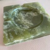 Cigarette box and ashtray in green onyx