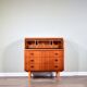 Mid-century Danish style vintage Swedish teak desk drinks cabinet by Egon Ostergaard