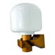 Scandinavian pine wood & opaline wall light – Denmark 1970s