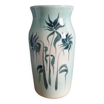 Vase signé Gabet décor peint à la main