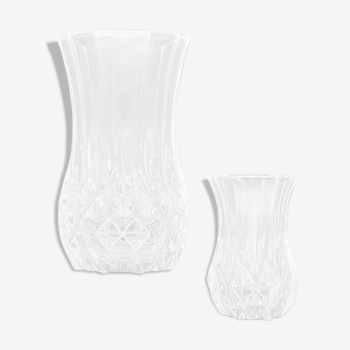Duo de vases à facettes en cristal d’Arques