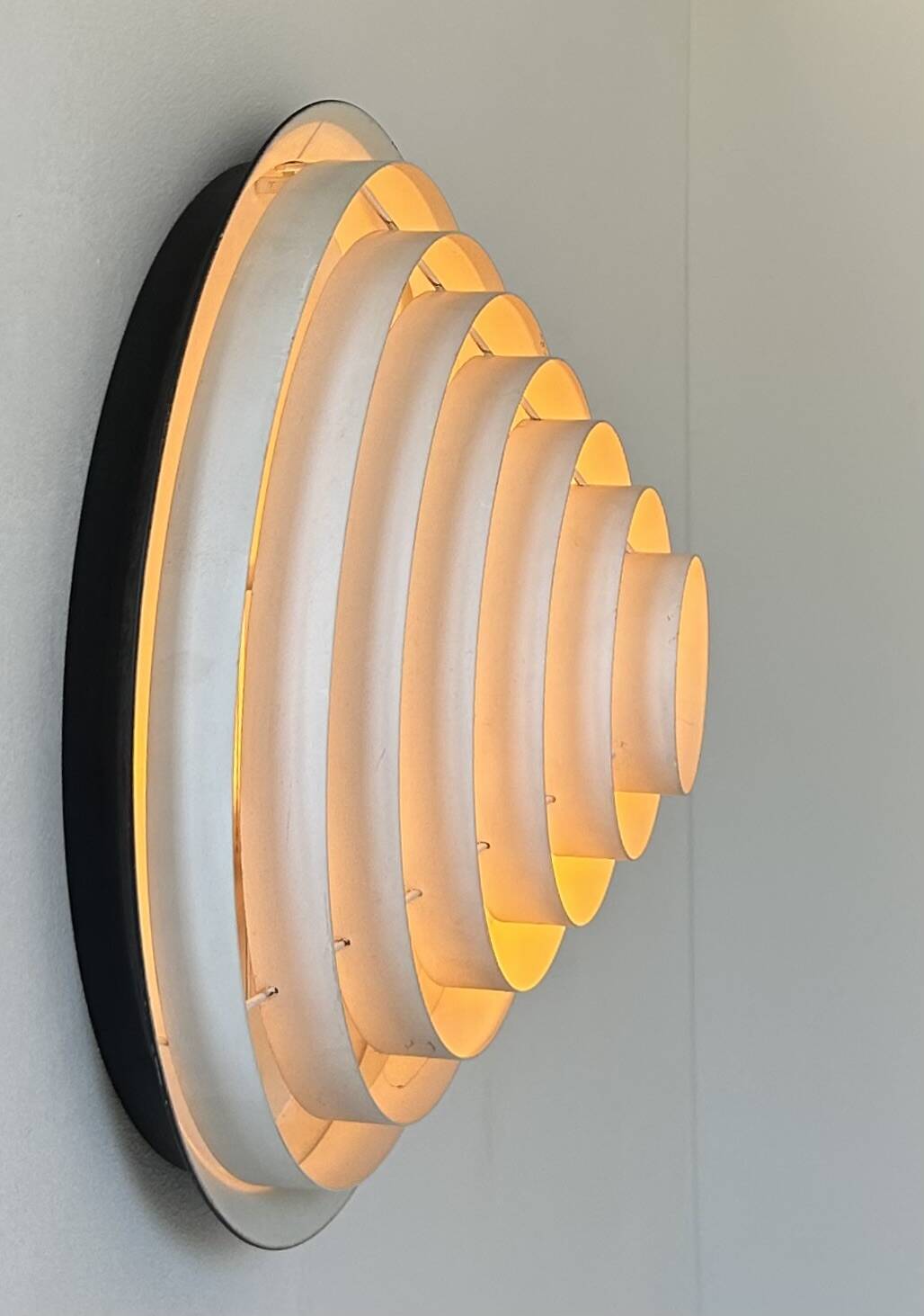 Vintage Falkenbergs wall lamp, black and white metal, Sweden 1960s