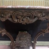Louis XV console in carved and patinated wood, 18th century period