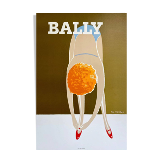 Affiche original Bally chaussure par Fix Masseau en 1980 - Grand Format - On linen