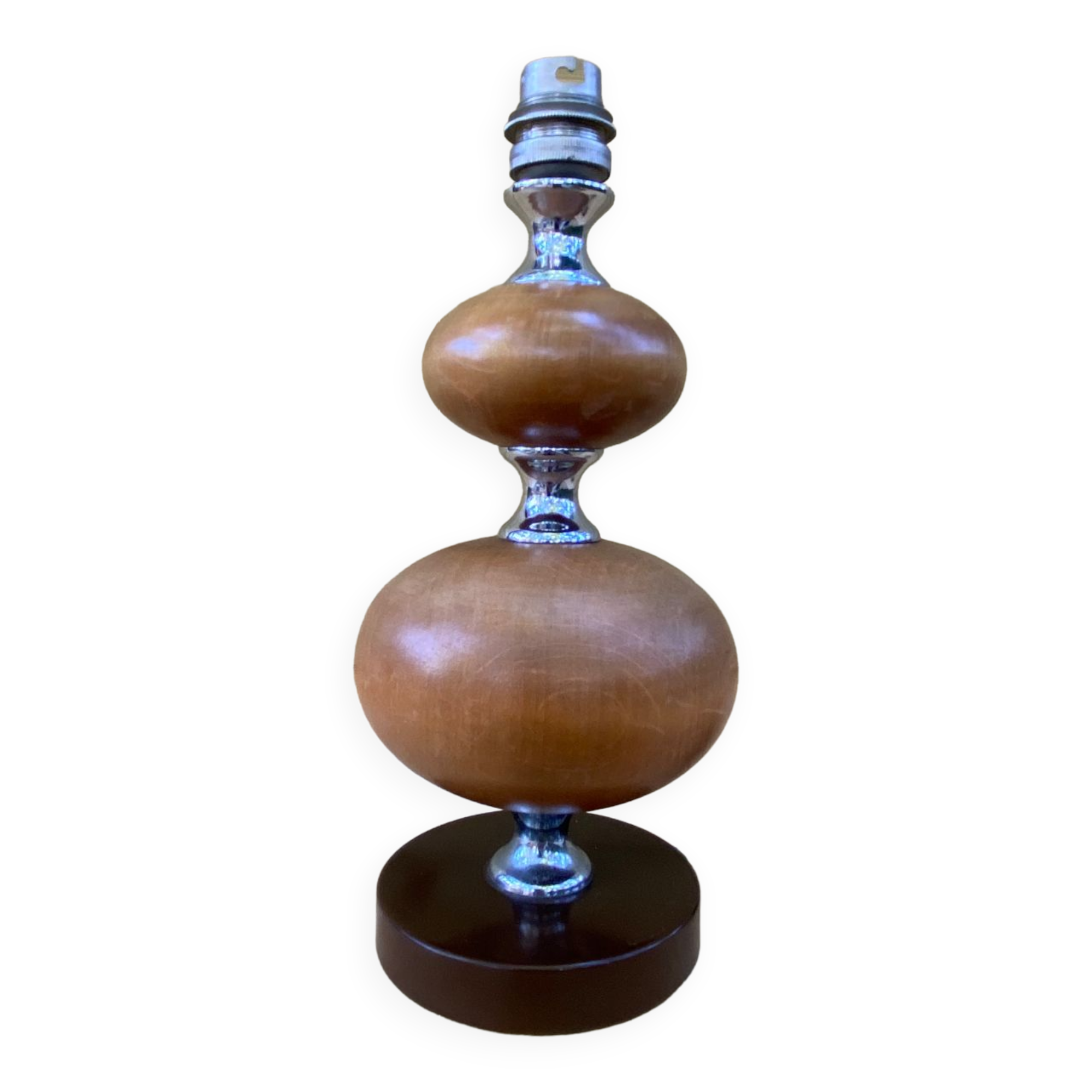 Lamp foot in wood and metal, 70s