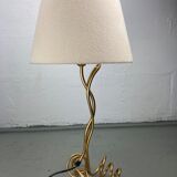 Lampe vintage ondulée de forme libre, abat-jour bouclé
