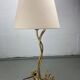 Lampe vintage ondulée de forme libre, abat-jour bouclé