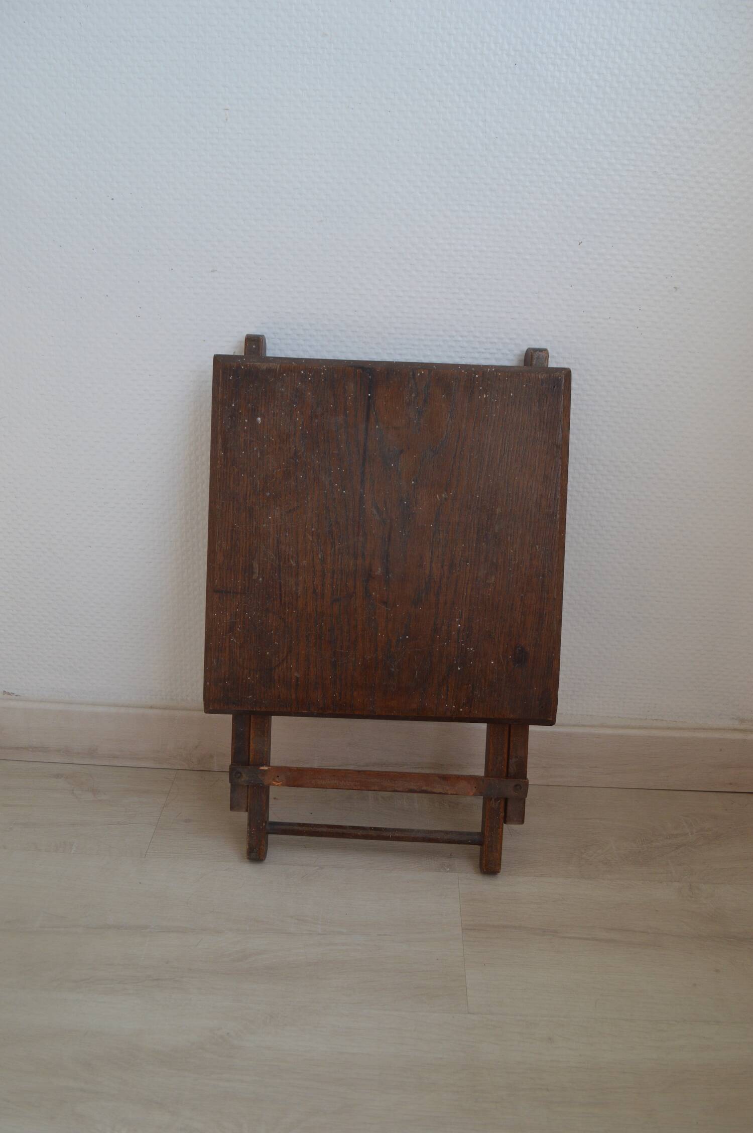 Folding wooden stool