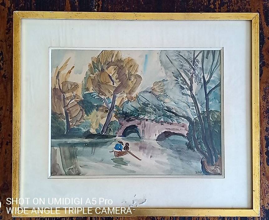 Jacques laplace (1890-1955) watercolor - 21 x 29 cm - signed and dated 1921