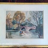 Jacques laplace (1890-1955) watercolor - 21 x 29 cm - signed and dated 1921