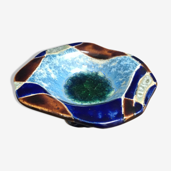 Modernist trinket bowl in enamelled terracotta