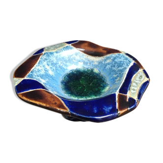 Modernist trinket bowl in enamelled terracotta