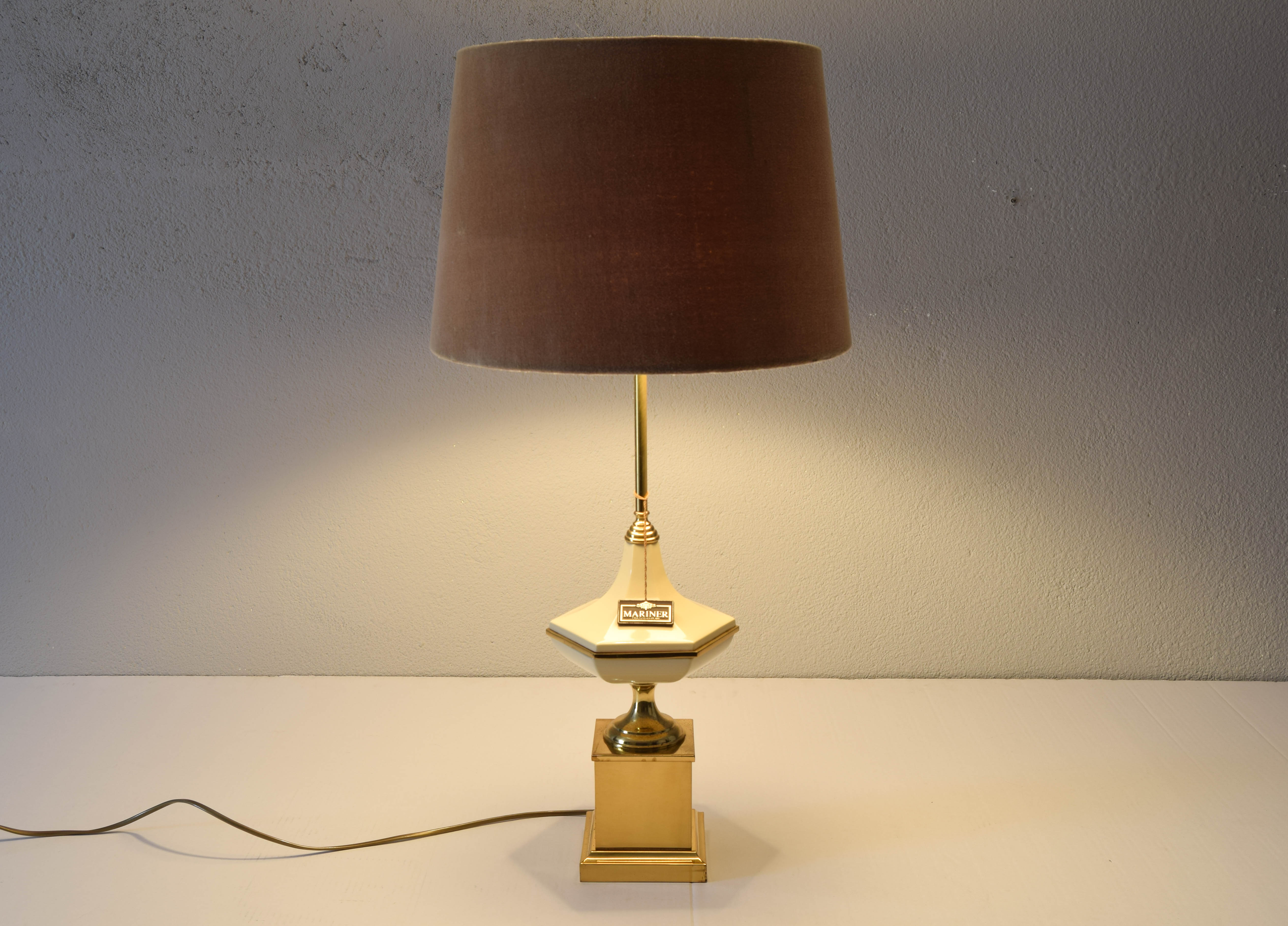 Hollywood regency brass mariner table lamp mid century, spain