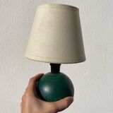 Green ball wood bedside lamp