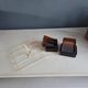 A serving tray for aperitifs in gold metal wire and amber glass - Vereco