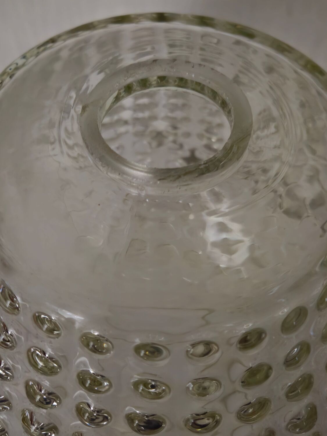 Pair of vintage bubbled glass lampshades