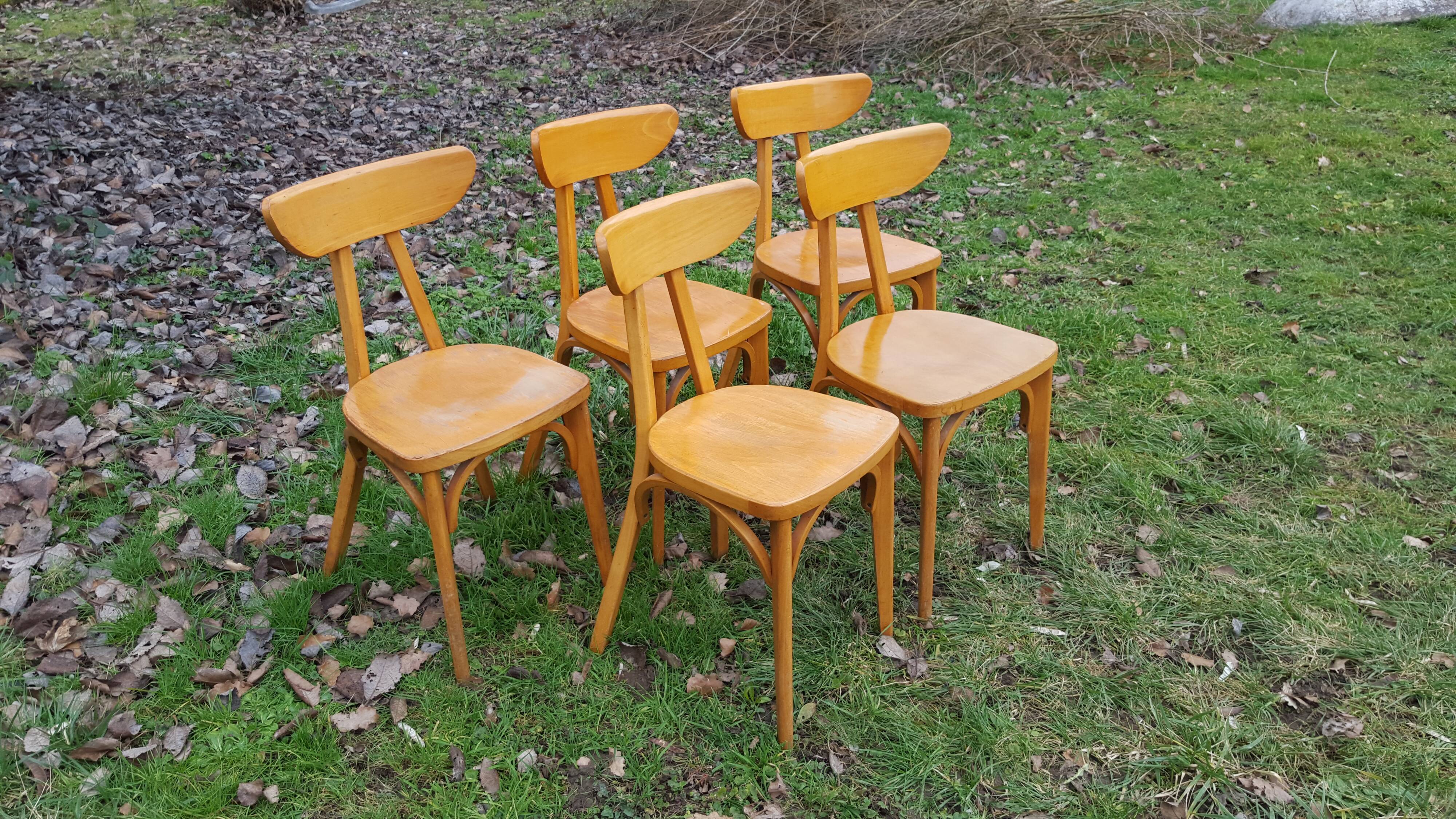 Set of 5 chairs bistro, 1970