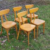 Set of 5 chairs bistro, 1970