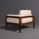 Two-seater and rosewood armchair produced by Komfort
