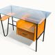 Modernist office – Azzano Frères – designed by Jacques Hitier – Oak, glass and felt