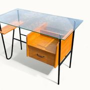 Bureau moderniste – Azzano Frères – dlg Jacques Hitier – Chêne, verre et fe