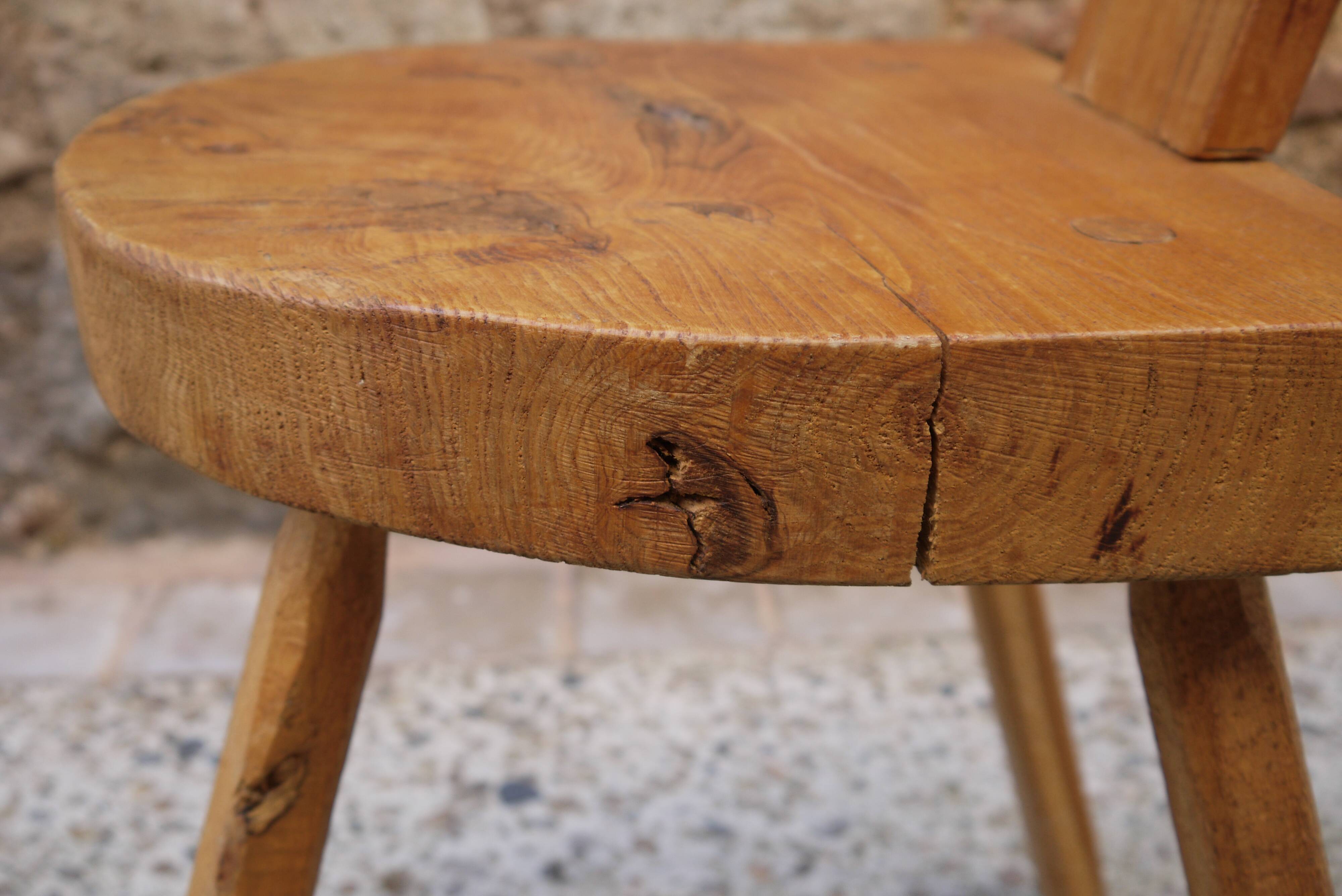 Brutalist wooden chair