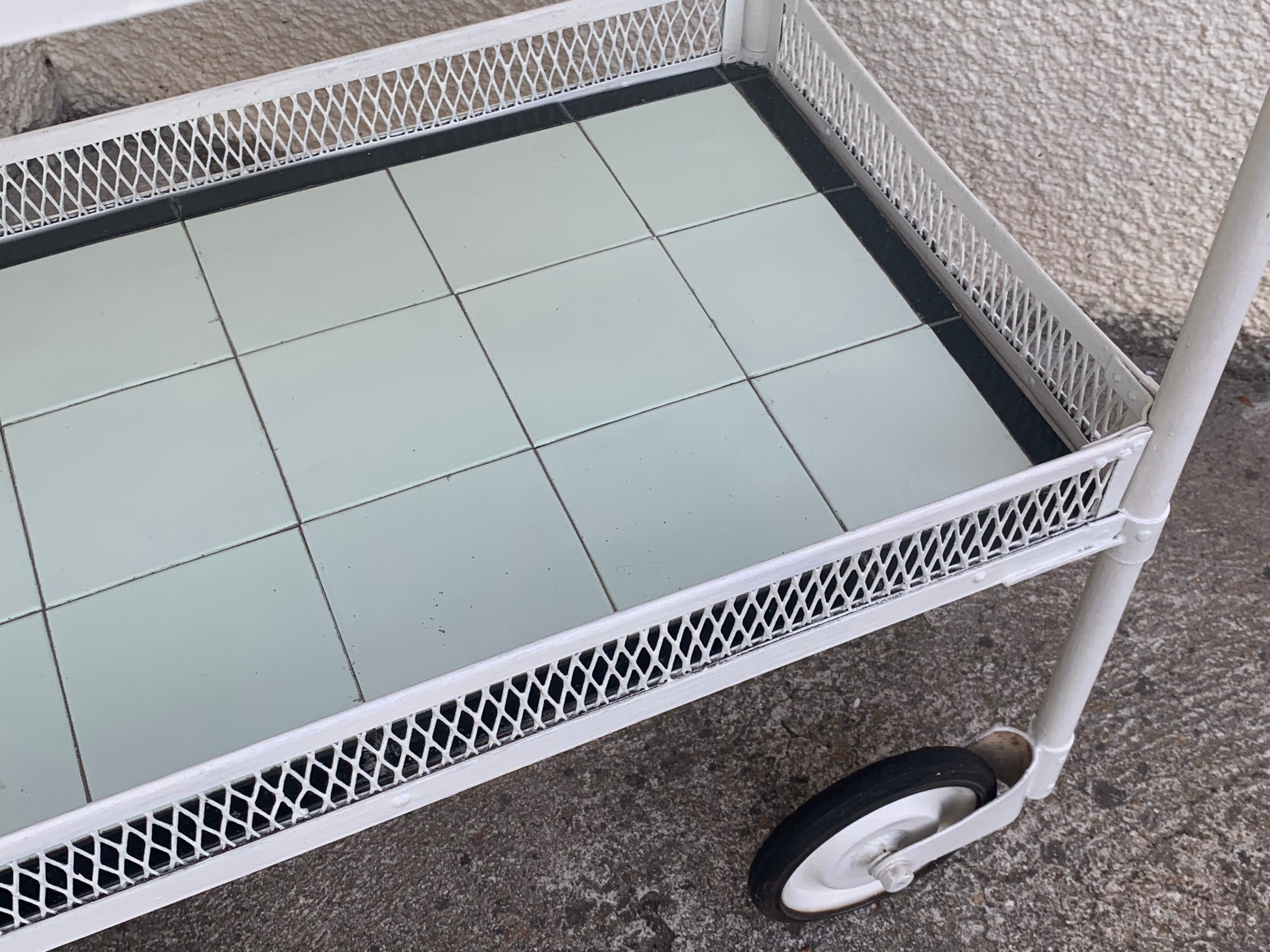 Vintage metal trolley from the 50s
