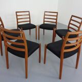 Model 85 Teak Dining Chairs by Niels Otto Møller for J. L. Møllers, 1960s, Set of 6