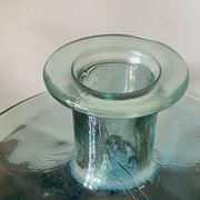 Large blue glass Dame Jeanne vase H45cm