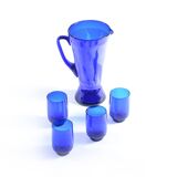 Vintage set of 5 glasses and a pitcher, Czechoslovakia 1960s