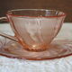 6 pink Vereco coffee cups in excellent condition