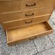 Commode vintage 4 tiroirs chêne clair 1960