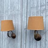 Two cornet-shaped wall lights