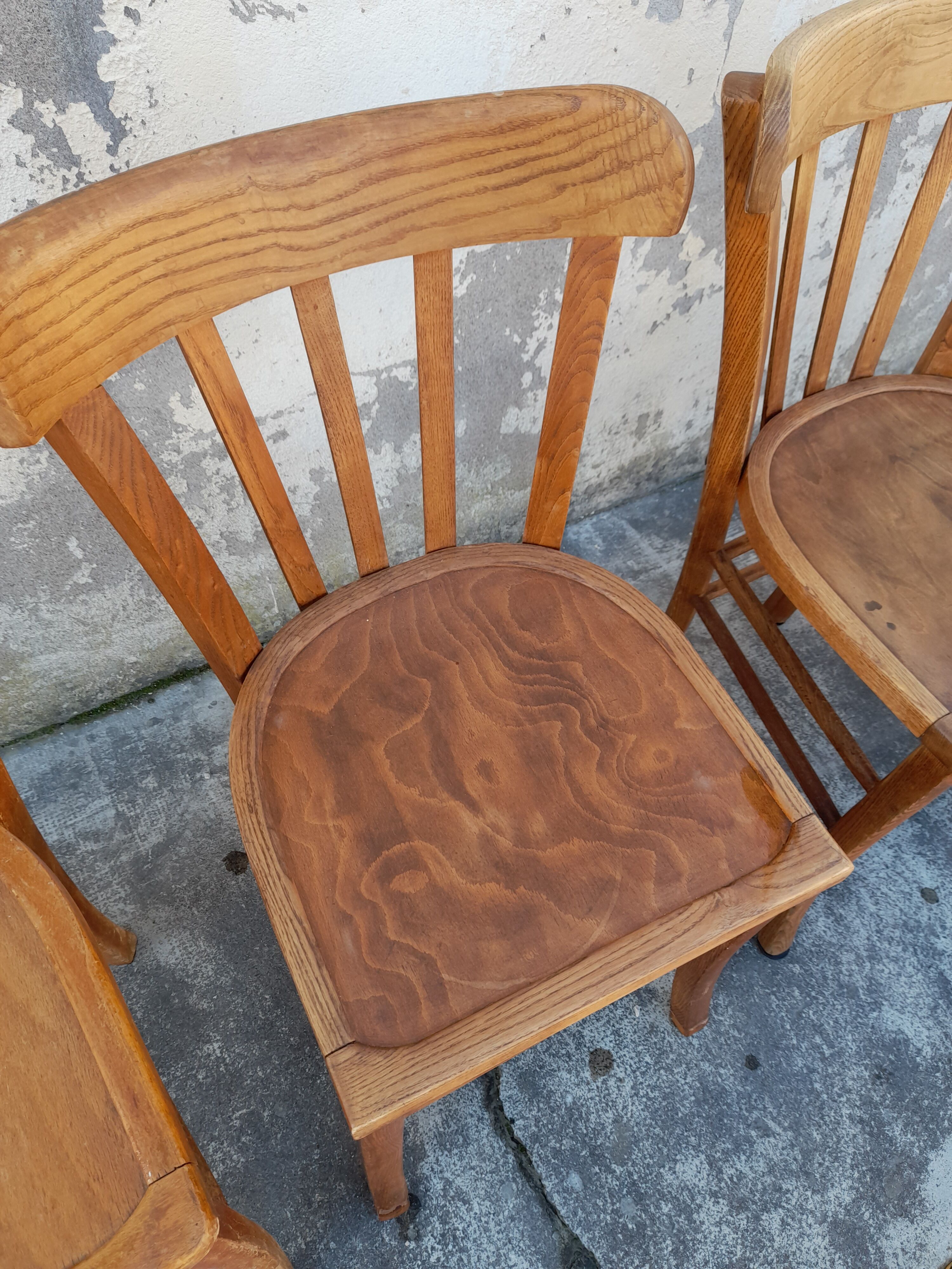 Série de 4 chaises de bistrot Luterma 1950