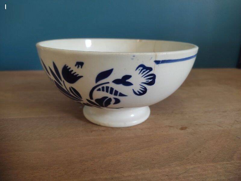 Digoin Badonviller ceramic bowl blue