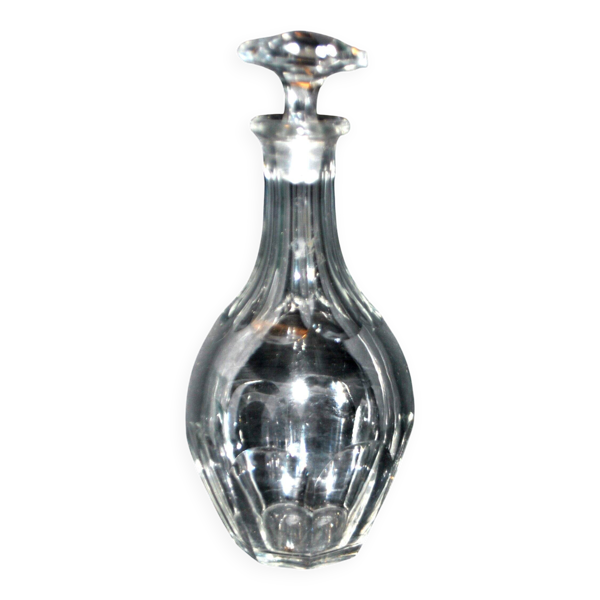 Carafe ancienne Malmaison en cristal taillé à côte plate Harcourt 21cm