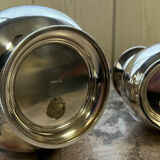 Two shaped pieces in silver-plated metal hallmarked circa 1900