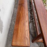Pair of old oak farm benches -2m75